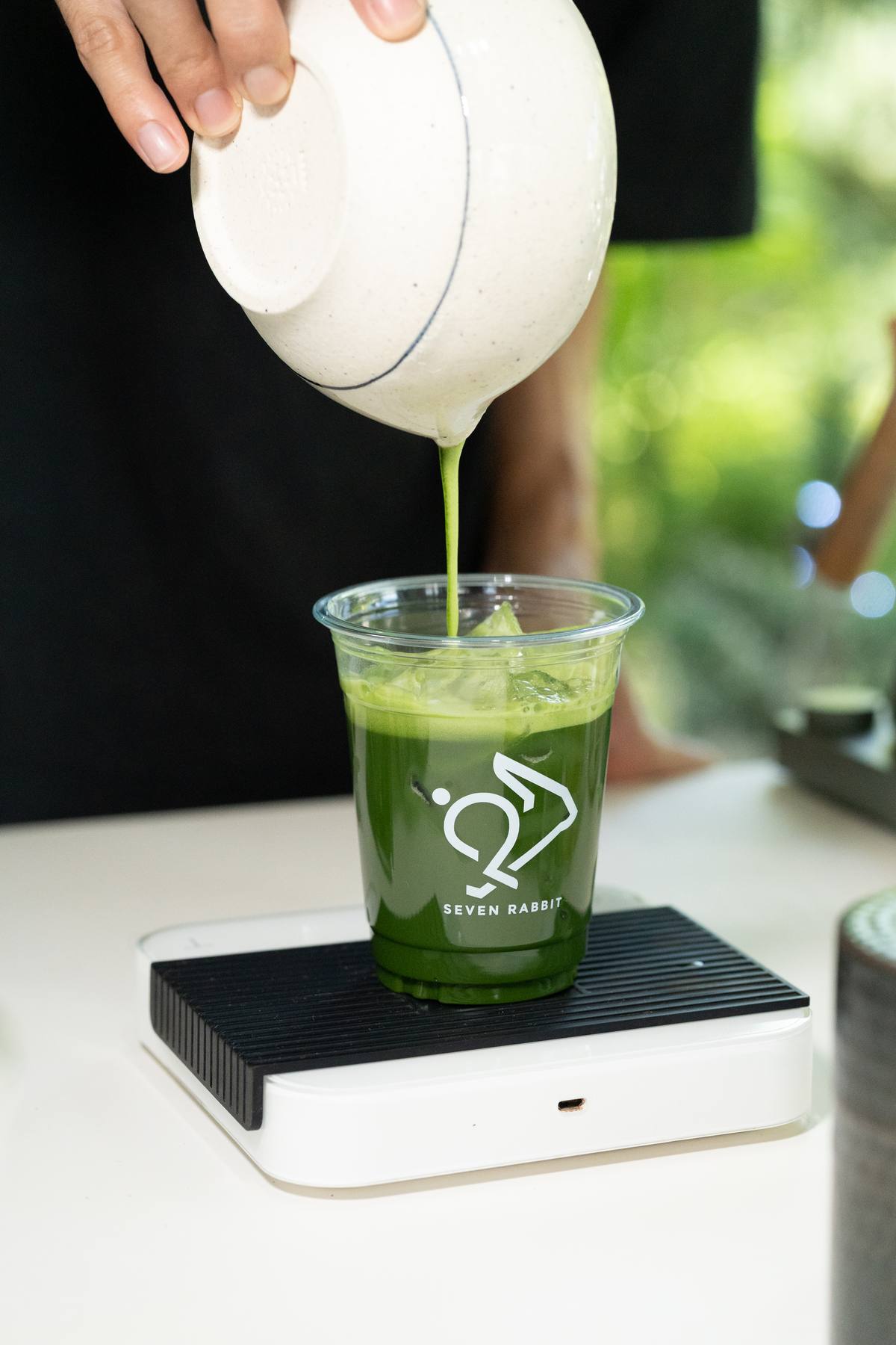 Matcha being poured
